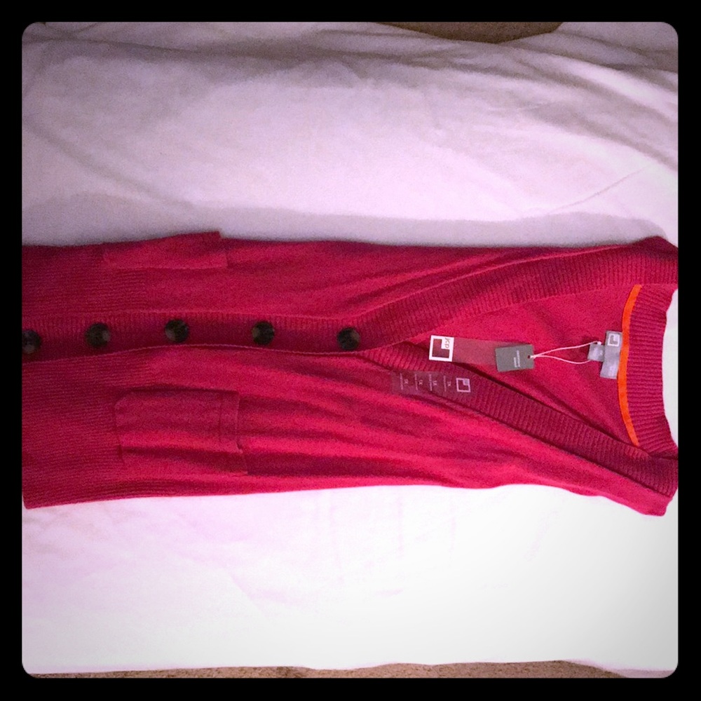 NWT JCP cashmere blend cardigan - hot pink & sz 1x